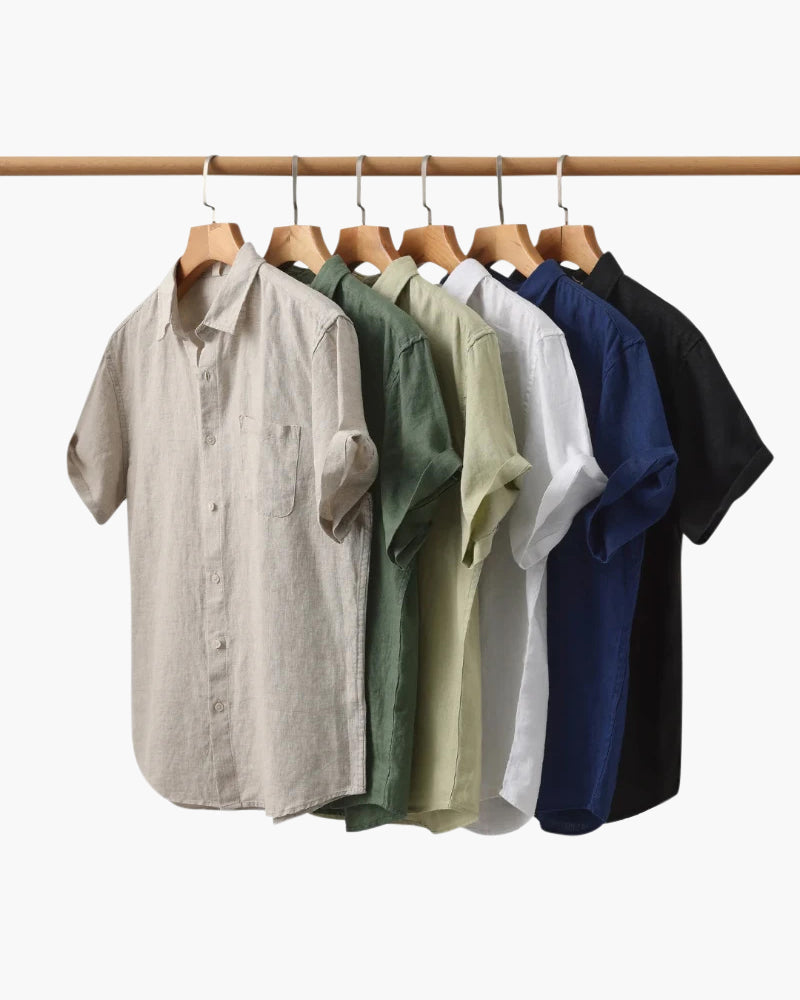 Mykonos Linen Shirt (Shortsleeve) - Arvenis Co.