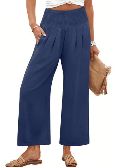 Women's Comfort Pleated Waist Wide Leg Pants