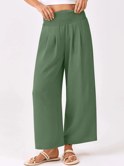 Women's Comfort Pleated Waist Wide Leg Pants