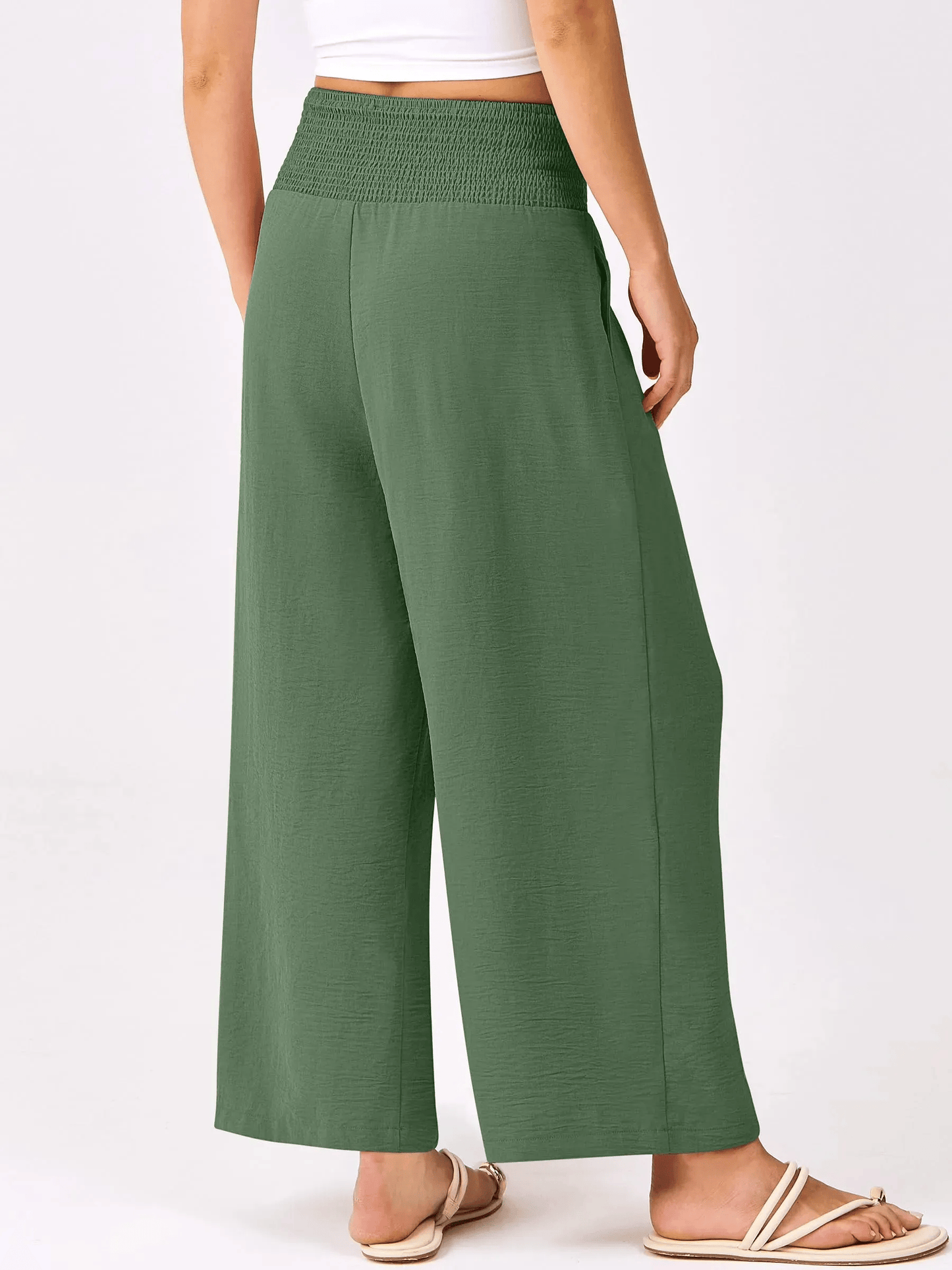 Women's Comfort Pleated Waist Wide Leg Pants