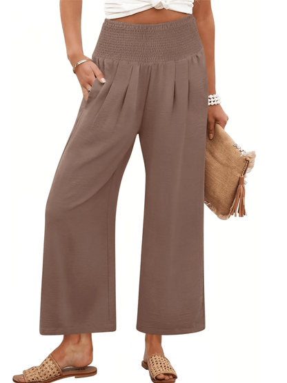 Women's Comfort Pleated Waist Wide Leg Pants