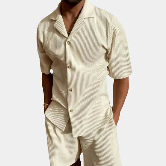 Refined Corduroy Shirt & Shorts Set - Arvenis Co.