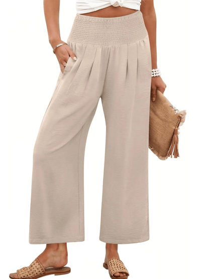 Women's Comfort Pleated Waist Wide Leg Pants