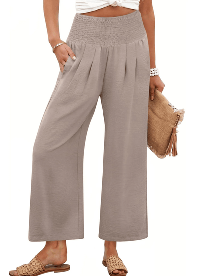 Women's Comfort Pleated Waist Wide Leg Pants